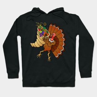 Turkey with Cornucopia Harvest Bouquet Hoodie